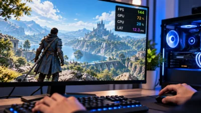 PC画面の右上にFPS・GPU・CPU・LATが出る原因と消し方｜NVIDIA・AMD・Steam・Game Barの見分け方【2026年】