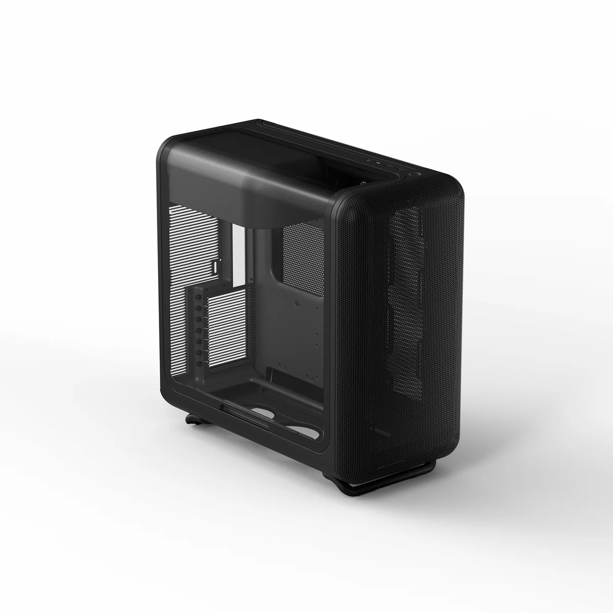 HYTE X50 Pitch Blackを斜め上から見た外観