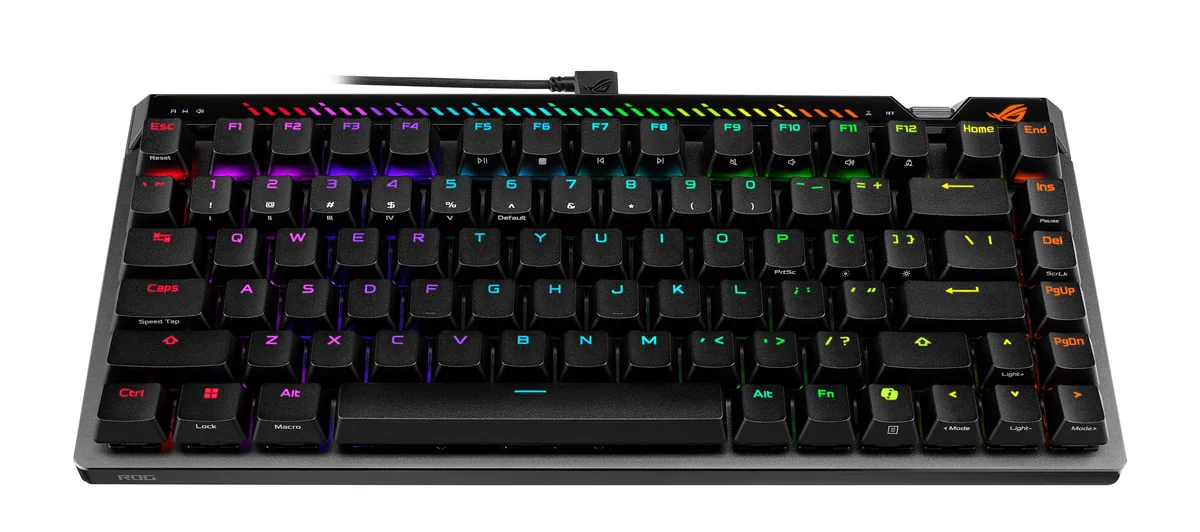 ROG Falchion Ace 75 HE（HFX V2Xモデル・ブラック）を真上から見た外観