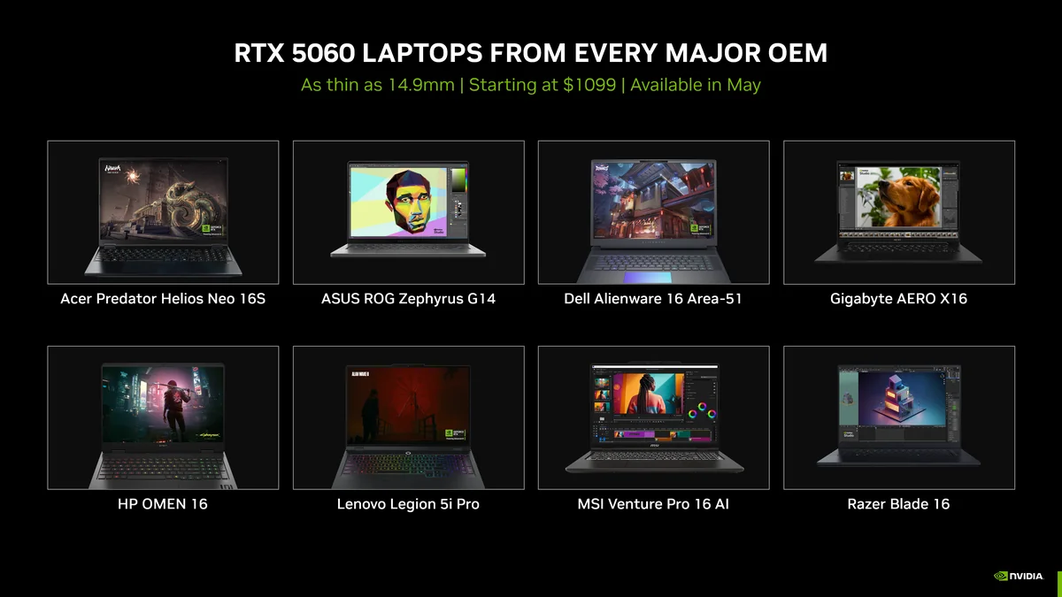 GeForce RTX 5060 Laptop GPU搭載ノートPCのイメージ