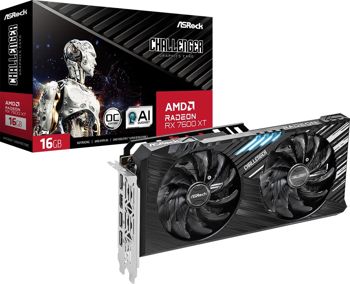 ASRock Radeon RX 7600 XT Challenger 16GB OCの外観
