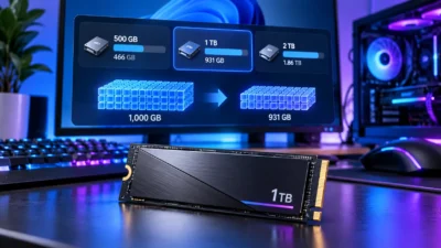 1TB SSDが931GBと表示されるのは正常？GiBとの違い・2TBや500GBの換算表と、容量が少ないときの確認方法