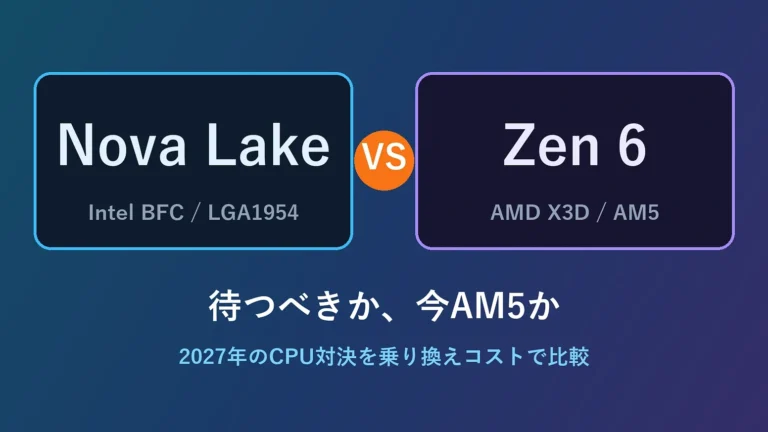 Nova LakeとZen 6を待つか、今AM5か
