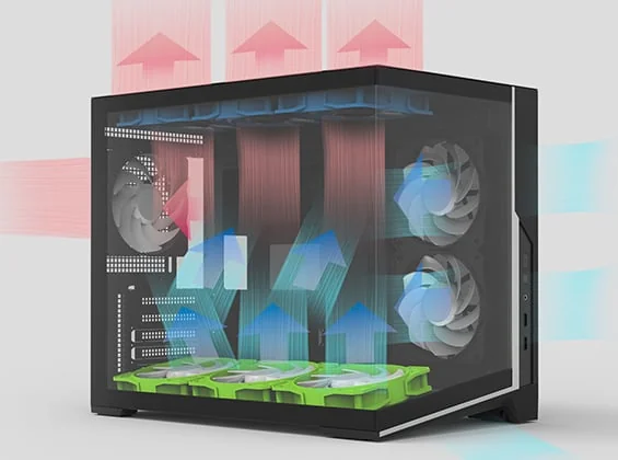ZALMAN D30の傾斜底面とエアフロー