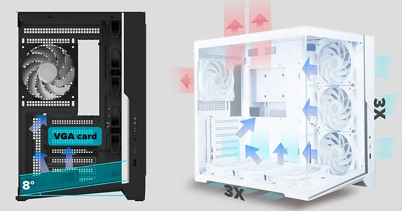 ZALMAN D40の傾斜底面とエアフロー
